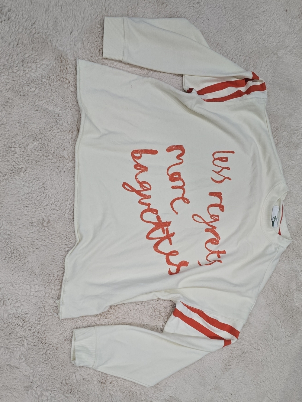 Women’s Cream Graphic Pullover Sweatshirt with Red Script